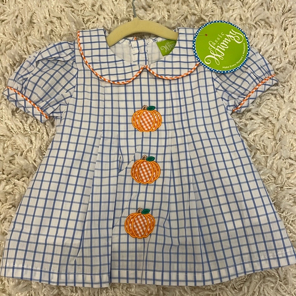 Classic Whimsy pumpkin dress 12m